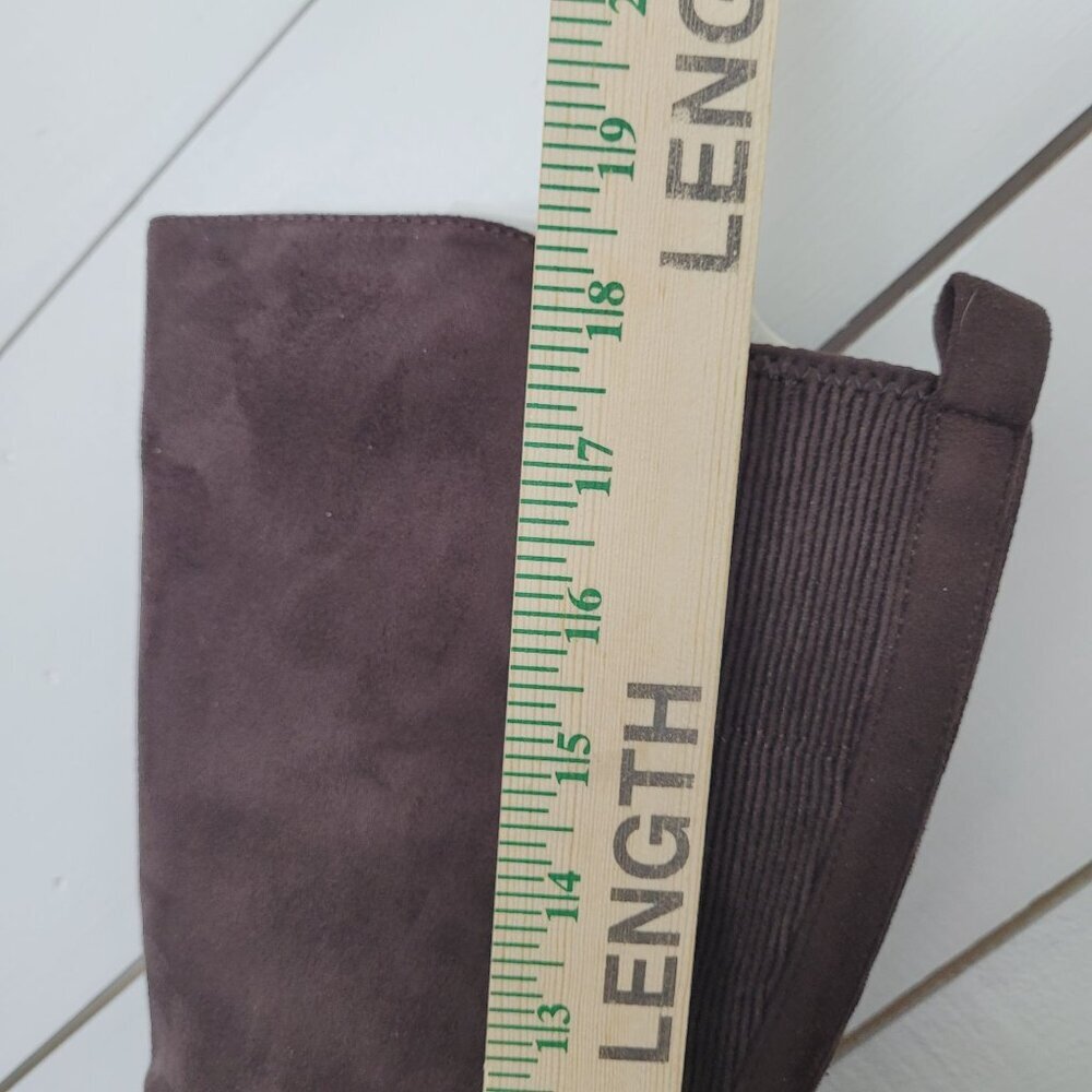 NEW White Mountain Teals Size 9.5 Brown Knee-High Heeled Boots Faux Suede - Picture 10 of 14